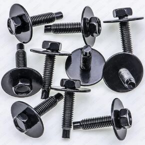Rexka 10pcs M4.8 Hex Head Sems Body Bolt Screw for Bumper Fender Splash Shield Under Cover