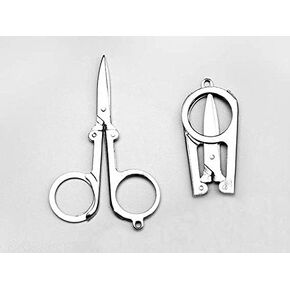 6 Pieces Stainless Steel Folding Scissors Portable Travel Scissors Cutter