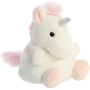 Aurora® Adorable Palm Pals™ Sassy Unicorn™ Stuffed Animal - Pocket-Sized Play - Collectable Fun - White 5 Inches