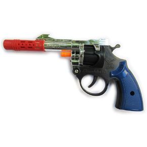 Metallic Plated Toys Wild Willy's Cowboy Ranger Gun Revolver 8 Shot Ring Caps Pistol Toy-Handgun (Random Color)