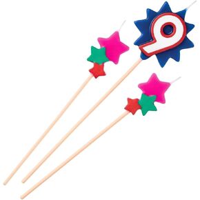Birthday Pick Candles #9 - 7" (Pack of 3) - Perfect for Celebrating Milestone Memories & Party Decorations