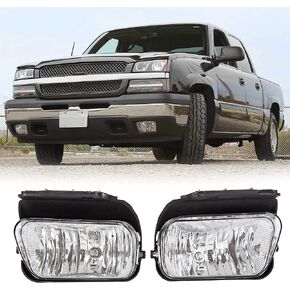 KUAFU Bumper Fog Lights Lamps Compatible with 2003-2007 Chevy Silverado 2002-2006 Chevy Avalanche with Bulbs(Comes In a Pair!!)