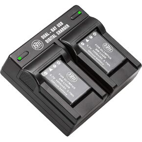 BM Premium 2-Pack من بطاريات LI-42B وشاحن بطارية مزدوج لـ Olympus Stylus 1040، 1050W، 1060، 1070، 1200، 7000، 7010، 7020، 7030، 7040، Tough 3000، TG-310، TG-320، VR310، كاميرا VR320، VR330