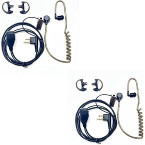 Walkie Talkies Earpieces(2 Pack) with Mic 2 Pin Covert Air Acoustic Tube Headset for Motorola Walkie Talkie RDM2070d CP200 CP200d CLS1410 CLS1413 CLS1450 Two Way Radio