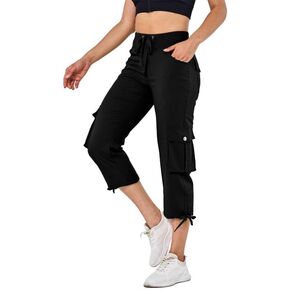 Women's Cargo Capris Hiking Pants Lightweight Quick Dry Athletic Outdoor Travel Casual Joggers Sweatpants