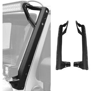 AUXMART Upper Windshield A-Pillar Mounting Brackets for Jeep Wrangler JK 2007-2017, 52 inch Light Bar Mounting Brackets for Jeep JK (1 Pair)