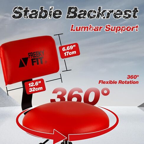Shop Stool with Backrest, Mechanic Garage Stool for Workshop, Adjustable Bar Stool Chair, Padded Workbench Stool for Men Women, 300 LBS Capacity, 360° Swivel PVC Seat, Heavy Duty, Black in Kuwait
