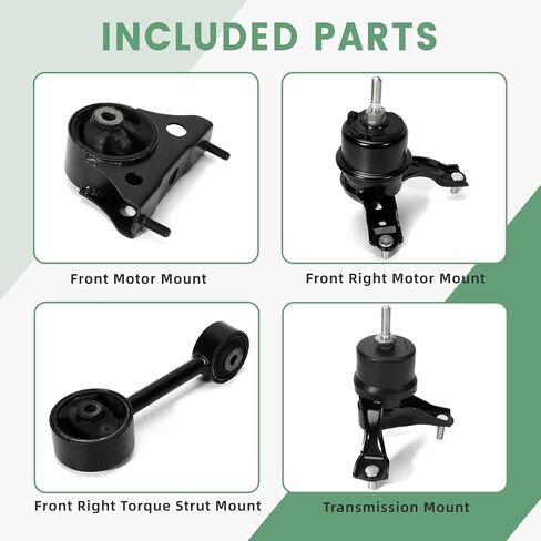 Engine Motor & Transmission Mount 4 PCS SET Fit for Toyota Highlander FWD, 2.4L, l4, 2004 2005 2006 2007 Automatic Transmission #Replace 1236128100, 123620A020, 1236328120, 12370A040 in Saudi Arabia