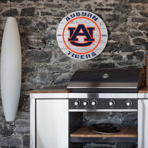 لافتة دائرة للطقس الداخلي والخارجي من Auburn Tigers، مقاس 20 × 20 بوصة، تعرض روح فريقك مع هذه اللوحة الفنية الجدارية الفريدة من نوعها من Auburn Tigers in Kuwait
