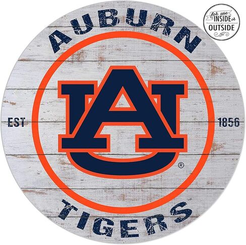 لافتة دائرة للطقس الداخلي والخارجي من Auburn Tigers، مقاس 20 × 20 بوصة، تعرض روح فريقك مع هذه اللوحة الفنية الجدارية الفريدة من نوعها من Auburn Tigers in Kuwait
