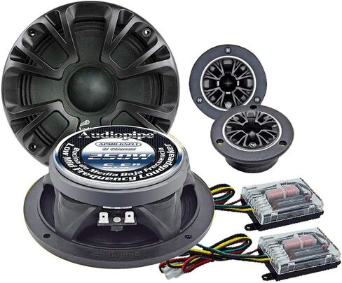 مكبر صوت للسيارة AudioPipe APMB-65FLT-CMP مقاس 6.5 بوصة ومكبر صوت 3.75 بوصة ومجموعة مكونات متقاطعة مع قوة قصوى 1000 وات in Saudi Arabia