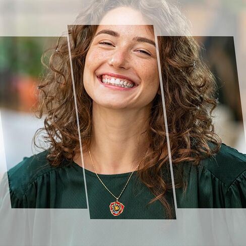 OLEKURT قلادة وردية هدايا للنساء، مجوهرات قلادة متدلية من الذهب الحقيقي عيار 24 قيراط - أفضل هدية لزوجتها وأمها والذكرى السنوية لعيد الحب وأعياد الميلاد والمناسبات الخاصة in Kuwait