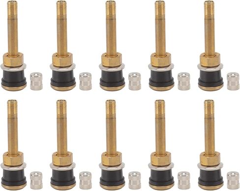 The Truck Valve stem 10 Pcs Valve Stems Straight Brass Heavy Duty Clamp in Tubeless Truck Tire Valve Core Fits for approximate 0.625in/15.87mm Diameter Valve Rim Holes in Saudi Arabia