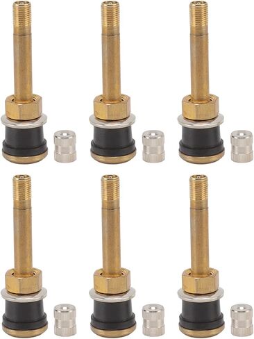 The Truck Valve stem 10 Pcs Valve Stems Straight Brass Heavy Duty Clamp in Tubeless Truck Tire Valve Core Fits for approximate 0.625in/15.87mm Diameter Valve Rim Holes in Saudi Arabia