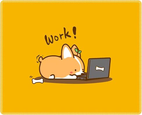 Qisan Gaming Mouse Pad with Nonslip Rubber Base | Comfy, Foldable Mouse Mat for Desktop, Laptop, Keyboard, Rectangle Mouse Pad Gaming with High Resolution | Computer Mouse Pad Cute (Work Corgi) in Kuwait