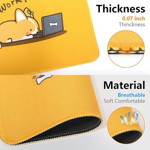 Qisan Gaming Mouse Pad with Nonslip Rubber Base | Comfy, Foldable Mouse Mat for Desktop, Laptop, Keyboard, Rectangle Mouse Pad Gaming with High Resolution | Computer Mouse Pad Cute (Work Corgi) in Kuwait