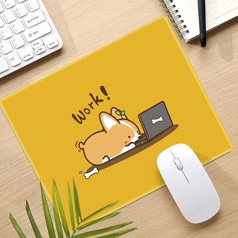 Qisan Gaming Mouse Pad with Nonslip Rubber Base | Comfy, Foldable Mouse Mat for Desktop, Laptop, Keyboard, Rectangle Mouse Pad Gaming with High Resolution | Computer Mouse Pad Cute (Work Corgi) in Kuwait