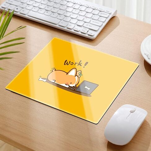 Qisan Gaming Mouse Pad with Nonslip Rubber Base | Comfy, Foldable Mouse Mat for Desktop, Laptop, Keyboard, Rectangle Mouse Pad Gaming with High Resolution | Computer Mouse Pad Cute (Work Corgi) in Kuwait