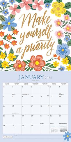 تقويم Bonnie Marcus 2024 - حزمة تقويم حائط فاخرة بألوان مائية 2024 مع أكثر من 100 ملصق تقويم (هدايا الموضة، واللوازم المكتبية) in Kuwait