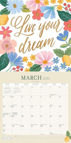 تقويم Bonnie Marcus 2024 - حزمة تقويم حائط فاخرة بألوان مائية 2024 مع أكثر من 100 ملصق تقويم (هدايا الموضة، واللوازم المكتبية) in Kuwait