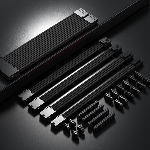 PSU Power Supply Cable Extension Kits, 24Pin ATX Cable, 4+4 Pin CPU Cable, 3X 6+2 Pin PCIE Cable, 4X Cable Comb (BYG, 4-Cable-Set) in Saudi Arabia