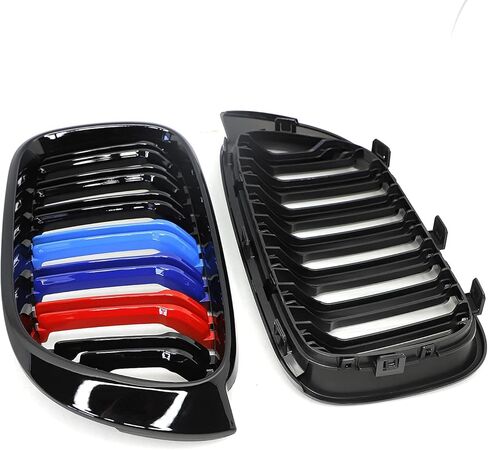 F25 F26 Grill M اللون أسود لامع، شبكة أمامية ABS باللون الأسود اللامع متوافقة مع 2014-2018 X3 F25 X4 F26، مجموعة مكونة من قطعتين شرائح مزدوجة in Saudi Arabia