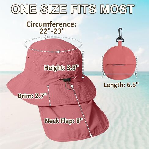 ROYAL MATRIX Packable Bucket Hat for Women with Neck Flap UV Protection Sun Hat Waterproof Wide Brim Fishing Hat in Saudi Arabia