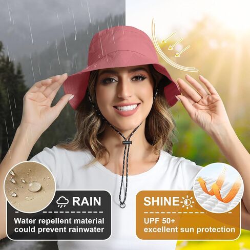ROYAL MATRIX Packable Bucket Hat for Women with Neck Flap UV Protection Sun Hat Waterproof Wide Brim Fishing Hat in Saudi Arabia
