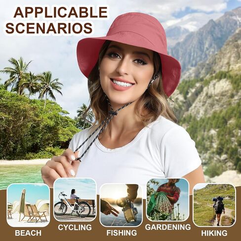 ROYAL MATRIX Packable Bucket Hat for Women with Neck Flap UV Protection Sun Hat Waterproof Wide Brim Fishing Hat in Saudi Arabia
