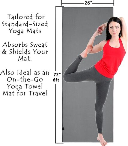 Hot Yoga Mat Towel Non Slip for Hot Yoga. Grippy Silicone Hot Yoga Towel Non Slip & Absorbent Microfiber Blend Gives You More Grip As You Drip! in Saudi Arabia