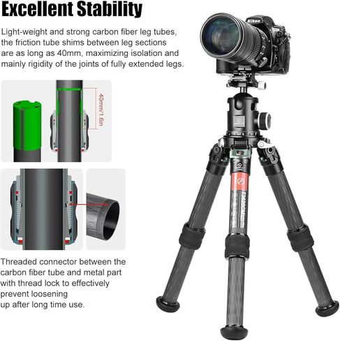 Sunwayfoto T3620CM 36mm,2 Sections,Short Heavy Duty Carbon Fiber Triopd for Video Photography and Rifle,Load 88lb(40kg) in Saudi Arabia