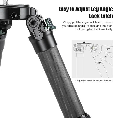 Sunwayfoto T3620CM 36mm,2 Sections,Short Heavy Duty Carbon Fiber Triopd for Video Photography and Rifle,Load 88lb(40kg) in Saudi Arabia