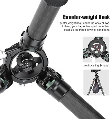 Sunwayfoto T3620CM 36mm,2 Sections,Short Heavy Duty Carbon Fiber Triopd for Video Photography and Rifle,Load 88lb(40kg) in Saudi Arabia