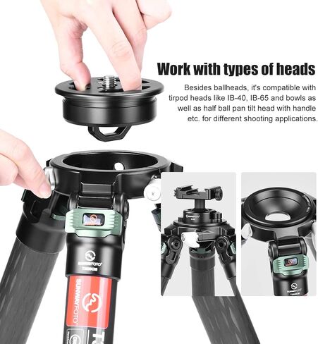 Sunwayfoto T3620CM 36mm,2 Sections,Short Heavy Duty Carbon Fiber Triopd for Video Photography and Rifle,Load 88lb(40kg) in Saudi Arabia
