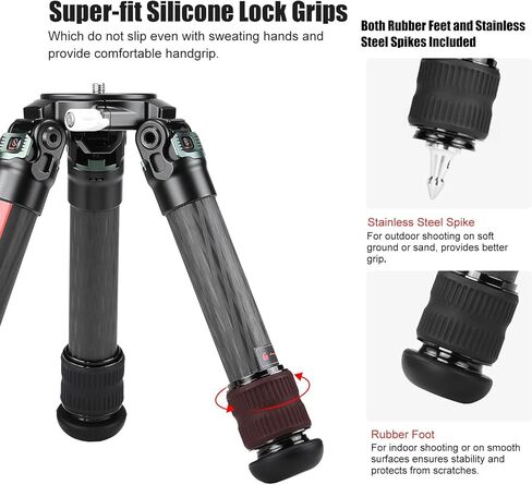 Sunwayfoto T3620CM 36mm,2 Sections,Short Heavy Duty Carbon Fiber Triopd for Video Photography and Rifle,Load 88lb(40kg) in Saudi Arabia