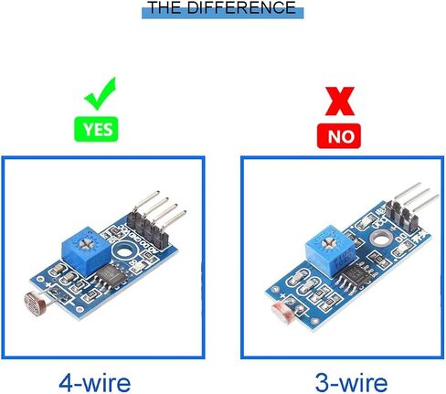 5 قطع وحدة استشعار حساس للضوء 4 دبابيس تيار مستمر 3.3-5 فولت وحدة كشف شدة الضوء الرقمية مقاومة حساس للضوء مع كابل دوبونت لاردوينو DIY in Kuwait