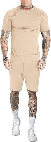 Uni Clau Men's Casual Tracksuit Athletic Sweatsuits Long Sleeve 2 Piece Outfit Running Jogging Sport Suit Sets in Kuwait
