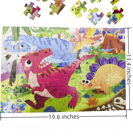 48 قطعة من ألغاز الصور المقطوعة على شكل ديناصور، ألغاز أرضية ضخمة للأطفال بعمر 3 4 5 6 7 8، ألغاز كبيرة الحجم من الورق المقوى السميك جدًا للتعلم التعليمي لمرحلة ما قبل المدرسة، هدايا للأطفال الأولاد والبنات من سن 3 سنوات فما فوق in Kuwait