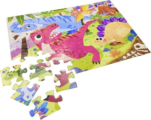 48 قطعة من ألغاز الصور المقطوعة على شكل ديناصور، ألغاز أرضية ضخمة للأطفال بعمر 3 4 5 6 7 8، ألغاز كبيرة الحجم من الورق المقوى السميك جدًا للتعلم التعليمي لمرحلة ما قبل المدرسة، هدايا للأطفال الأولاد والبنات من سن 3 سنوات فما فوق in Kuwait