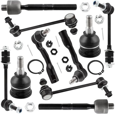 10Pcs Front & Rear Stabilizer Sway Bar Link + Inner Outer Tie Rods End + Upper Ball Joints Fit For Toyota Tundra 2003 2004 2005 2006 RWD Replace# K80598 K90680 K90255 ES80381 ES80382 EV800444 in Saudi Arabia