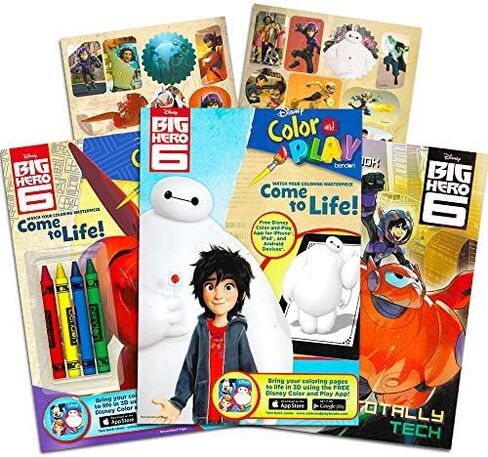 مجموعة كتب تلوين Big Hero 6 - 3 كتب تلوين وأنشطة مع ألعاب وألغاز وأقلام تلوين (لوازم حفلات Big Hero 6) in Saudi Arabia