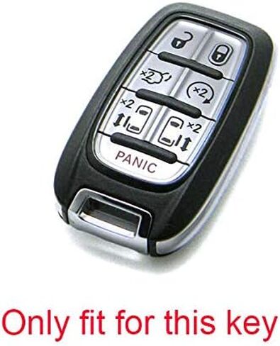 قطعتان من 7 أزرار من مطاط السيليكون عن بعد بمفتاح ذكي وغطاء حماية متوافق مع كرايسلر 2017 2018 2019 2020 باسيفيكا 2020 فوييجر أسود برتقالي in Kuwait