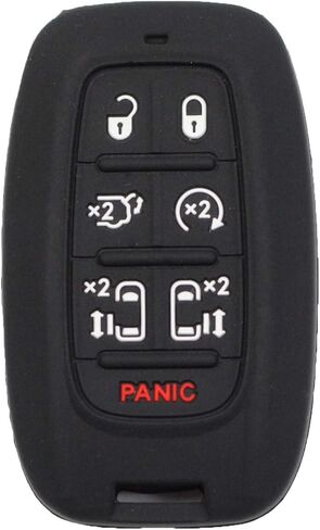 قطعتان من 7 أزرار من مطاط السيليكون عن بعد بمفتاح ذكي وغطاء حماية متوافق مع كرايسلر 2017 2018 2019 2020 باسيفيكا 2020 فوييجر أسود برتقالي in Kuwait