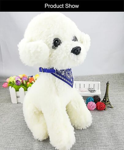 Fashion Dog Bandana Collar Dog Collar Boy Medium Bandana Puppy Bandana with Collar for Dogs - Deep Blue - M in Saudi Arabia