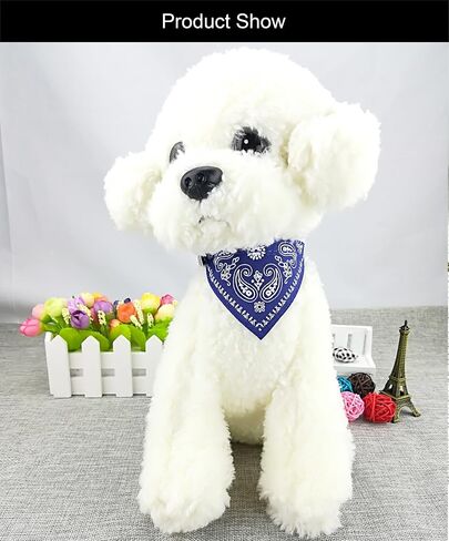 Fashion Dog Bandana Collar Dog Collar Boy Medium Bandana Puppy Bandana with Collar for Dogs - Deep Blue - M in Saudi Arabia