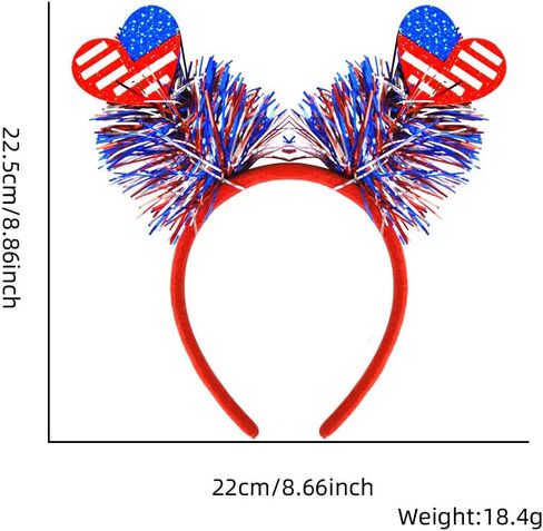 AIUPUOC 4th of July Headbands Independence Day Headband Patriotic Hair Accessories Hair Bands Fourth of July Outfits Hair Decorations USA Flag Star Head Bopper Hair Supplies 1Pcs in Saudi Arabia