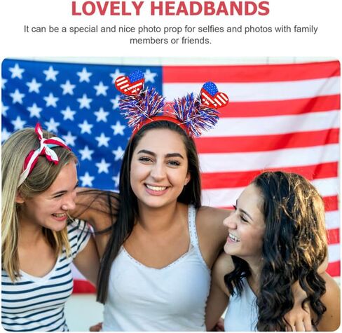 AIUPUOC 4th of July Headbands Independence Day Headband Patriotic Hair Accessories Hair Bands Fourth of July Outfits Hair Decorations USA Flag Star Head Bopper Hair Supplies 1Pcs in Saudi Arabia
