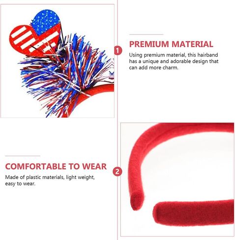 AIUPUOC 4th of July Headbands Independence Day Headband Patriotic Hair Accessories Hair Bands Fourth of July Outfits Hair Decorations USA Flag Star Head Bopper Hair Supplies 1Pcs in Saudi Arabia