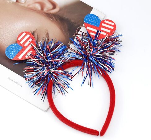 AIUPUOC 4th of July Headbands Independence Day Headband Patriotic Hair Accessories Hair Bands Fourth of July Outfits Hair Decorations USA Flag Star Head Bopper Hair Supplies 1Pcs in Saudi Arabia