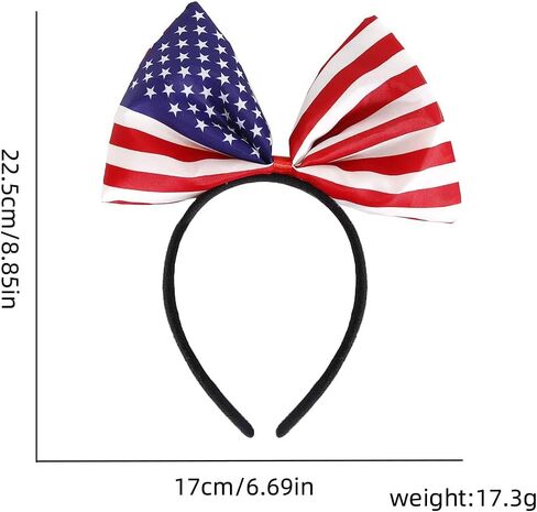 AIUPUOC 4th of July Headbands Independence Day Headband Patriotic Hair Accessories Hair Bands Fourth of July Outfits Hair Decorations USA Flag Star Head Bopper Hair Supplies 1Pcs in Saudi Arabia